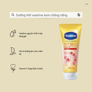  Kem Chống Nắng Cơ Thể Vaseline 50x bảo vệ da với SPF 50+ PA++++ giúp da sáng hơn gấp 2X 300ml 