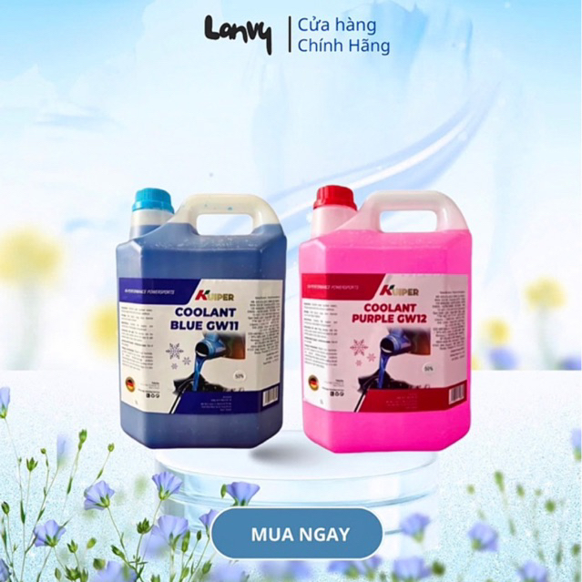 [Lanvy] Nước làm mát động cơ ô tô xe máy Kuiper 5 Lít (Xanh - Hồng)