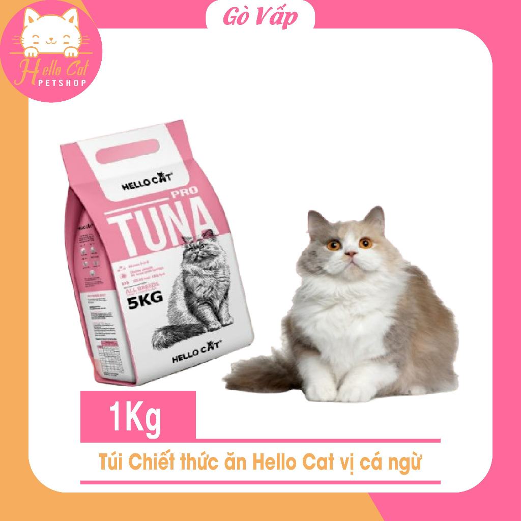 [1Kg Lẻ] Hạt Hello Cat Vị Cá Ngừ - Thức ăn hạt cho mèo - Hello Cat HCM