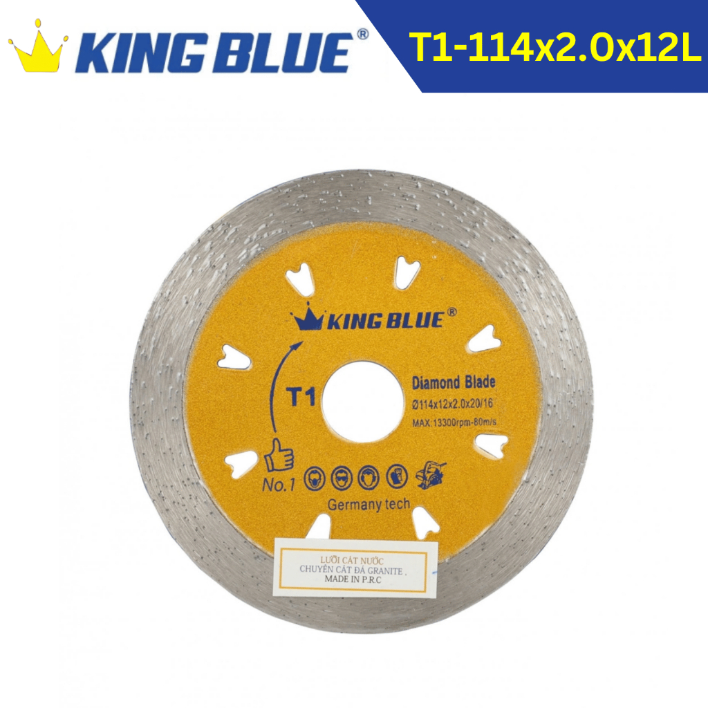 Lưỡi cắt đá Granite King Blue T1-114x2.0x12L/T1-114x2.0x12R