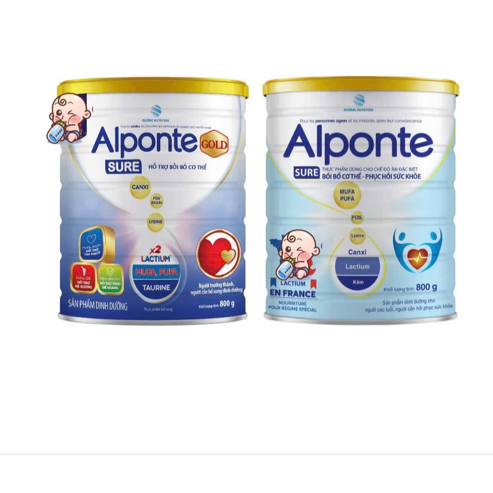 [date 4.2027] Sữa bột Alponte Sure 800g -bồi bổ cơ thể phục hồi sức khỏe