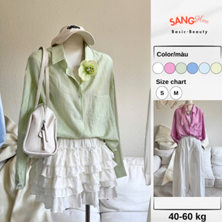Áo Sơ Mi Nữ Vải Đũi Xước Mềm Mịn Ít Nhăn Fom Rộng, Áo Sơ Mi Đũi Nữ Màu Pastel Hàn Quốc