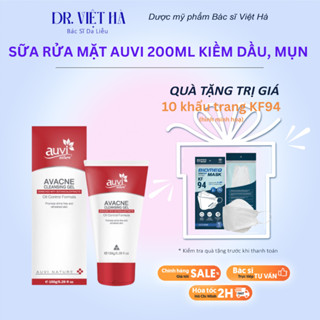 Sữa rửa mặt kiềm dầu giảm mụn AUVI AVACNE Cleansing Gel 150ml | Chính hãng|BS HÀ Da Liễu Khuyên Dùn