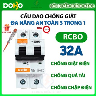 [RCBO 32A] Cầu Dao Chống Giật 32A  RCBO DOBO KOREA đa năng - siêu nhạy 6kA 30mA (Aptomat chống giật) - Hàng tốt New 2025