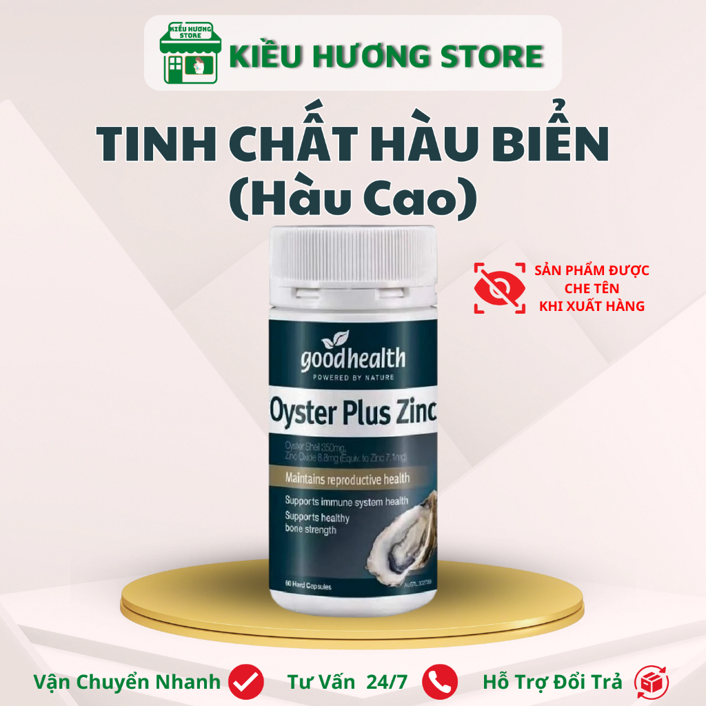 (Hàu Cao) Tinh chất hàu biển New Zealand - Good Health Oyster Plus ZinC - Hỗ trợ sức khỏe nam giới h