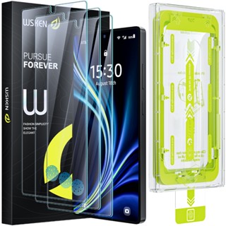 Wsken cho Samsung Galaxy S24 Ultra Kính cường lực S25 Ultra Bảo vệ màn hình chống trầy xước 9H [Hỗ trợ mở khóa vân tay]