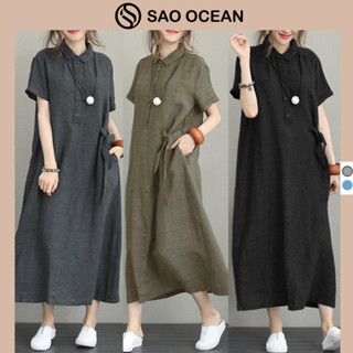 Đầm bigsize nữ Sao Ocean đơn giản, váy xuông trơn có size đến 100kg, đầm dài rộng QCCC - VDB165