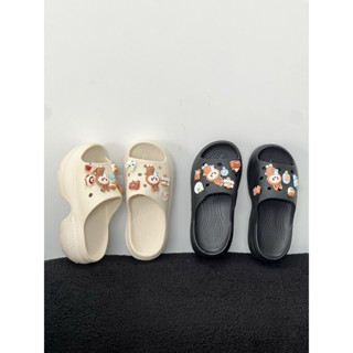 Sorami.Shoes | Dép bảng ngang đế dày kèm Charm, Dép đế độn Hot Êm