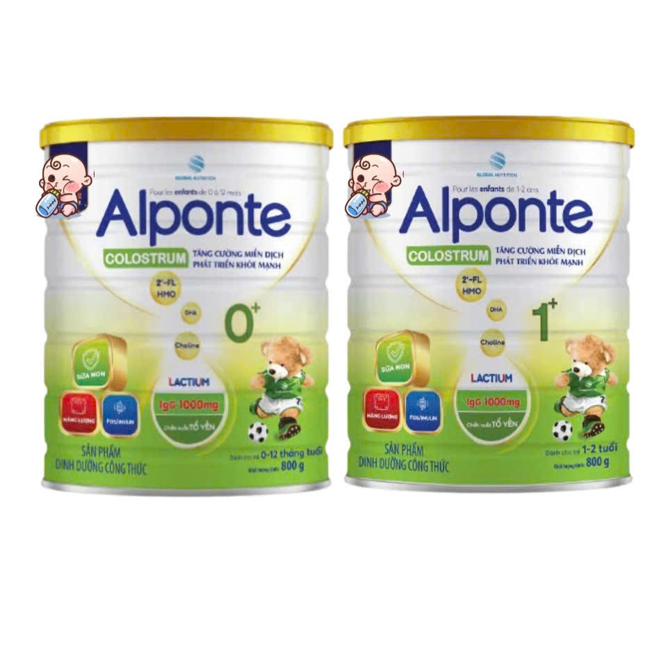 (Date T1. 2028)Sữa Alponte Colostrum mẫu mới  800g - Tăng cân, tăng cường miễn dịch