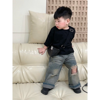 [ẢNH THẬT 100%] SET ÁO+QUẦN JEANS ỐNG RỘNG CHO BÉ TRAI - BÉ CAO TĂNG 1 SIZE