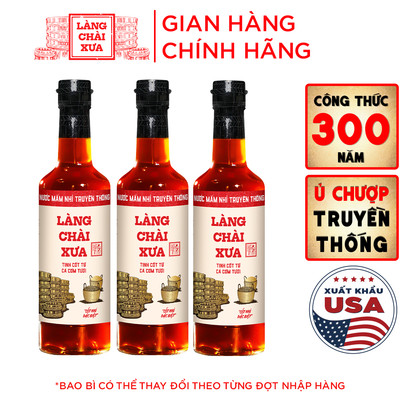 [Combo 3 chai] Nước Mắm Nhỉ truyền thống nhãn đỏ 30 độ đạm Làng Chài Xưa 500ml tinh cốt cá cơm tươi