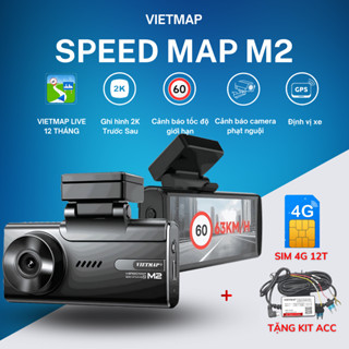 CAMERA HÀNH TRÌNH VIETMAP SPEED M2 CẢNH BÁO GIAO THÔNG VĨNH VIỄN, GIÁM SÁT XE TỪ XA, GHI HÌNH TRƯỚC SAU 2K,