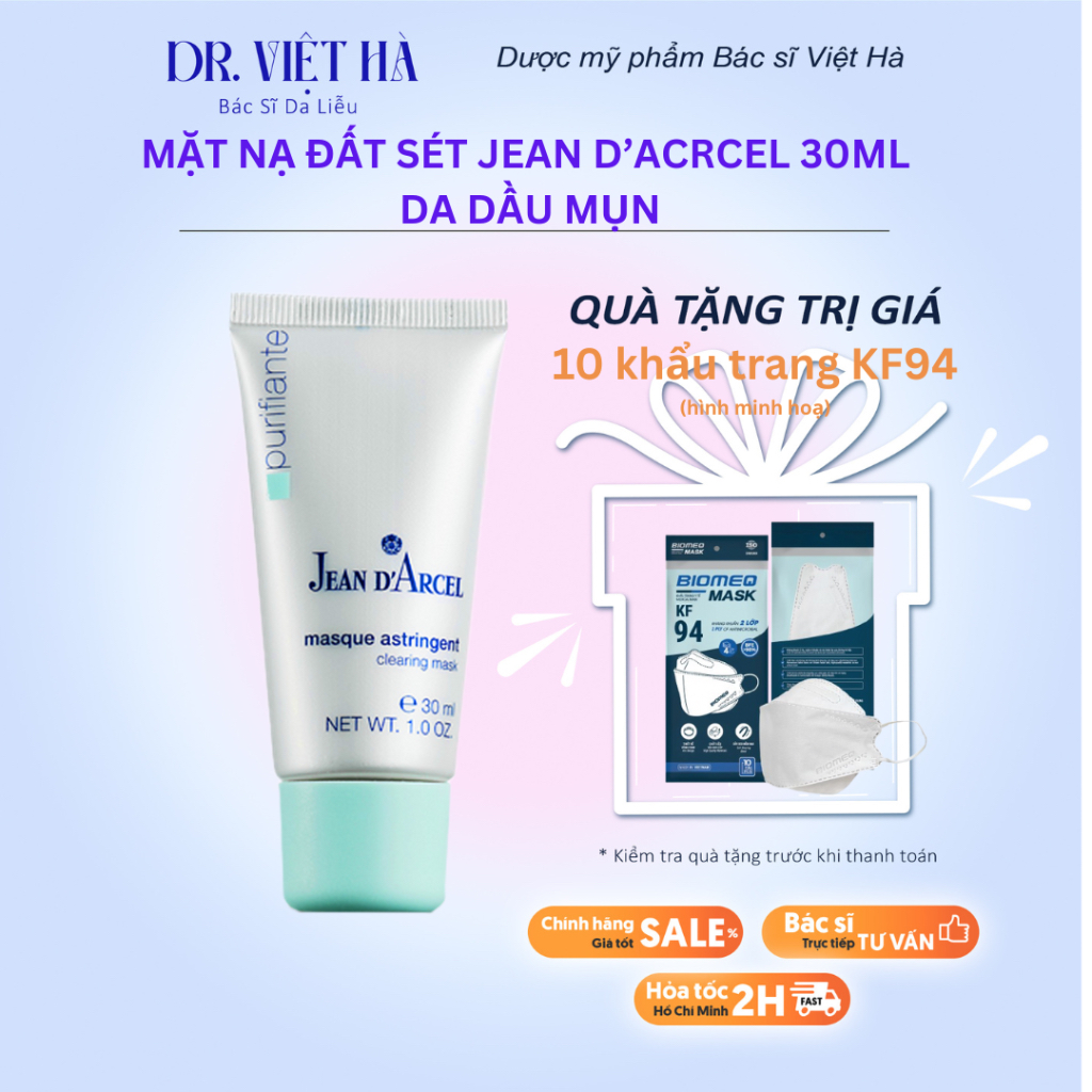 Mặt nạ đất sét Jean D’Arcel cho da dầu mụn 30 ML