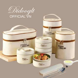  Hộp Đựng Cơm Giữ Nhiệt Lucky Kèm Túi Hộp Cơm Văn Phòng Cách Nhiệt 3 Tầng Không Gỉ Tiện Lợi   didooglt   