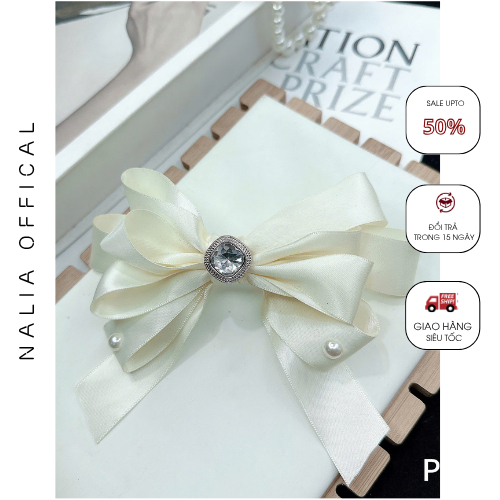 NALIA K16 - Kẹp tóc bấm thiết kế nơ phong cách nàng thơ