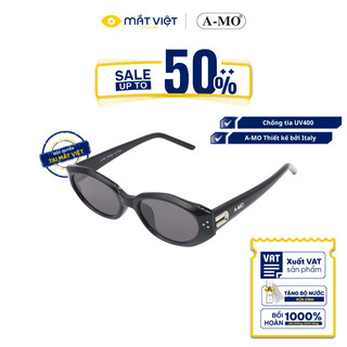  Kính Mát Unisex A-MO Chống UV400 AMO52434_C1.CS Kính Mát Nhựa Acetate Kính Mát Oval Mắt Kính Mắt Việt 
