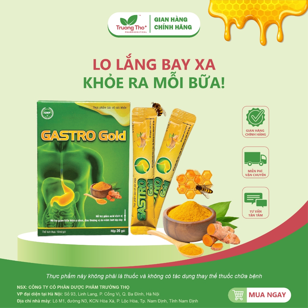Gel Dạ Dày GASTRO GOLD Trường Thọ Pharma (1 hộp 20 gói)