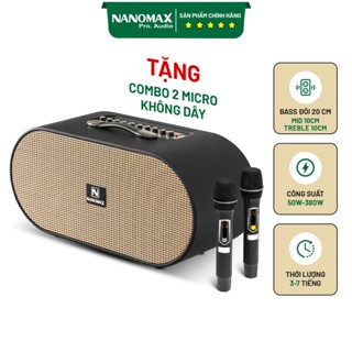 Loa Karaoke Xách Tay Nanomax X-22 Công Suất 380w Bass 20cm x2 Karaoke Bluetooth