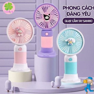  Quạt Tích Điện Cầm Tay Mini Có Dây Đeo Dễ Thương Tuổi Thọ Pin Cao Thích Hợp Đi Chơi Sạc USB 