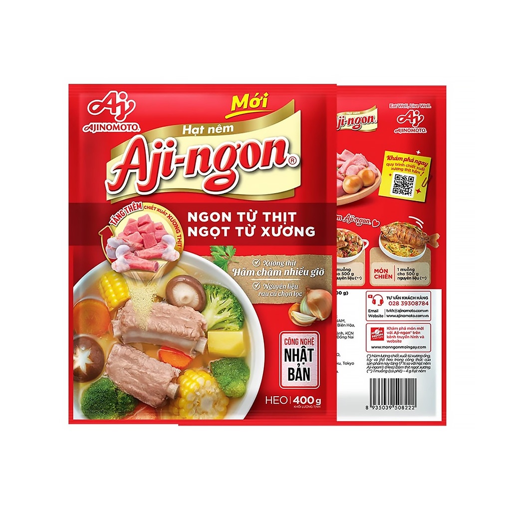 Hạt nêm Aji Ngon - Ajinomoto Ngon từ thịt, ngọt từ xương