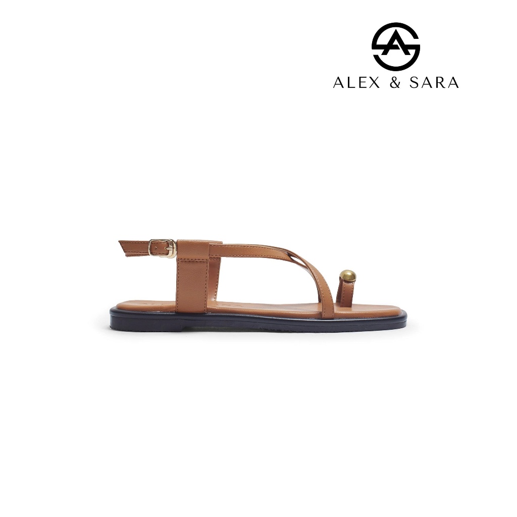 LT82 - Sandal Alex & Sara xỏ ngón quai chéo mùa hè điểm nhấn khóa