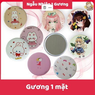 Gương mini 1 mặt nhỏ gọn trang điểm, gương cầm tay Dễ Thương ngẫu nhiên mẫu - Sally Shop