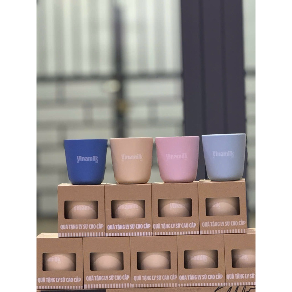 Ly uống nước vinamilk bằng gốm ( giao màu ngẫu nhiên)