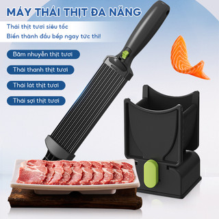 Thép không gỉ đa năng thủ công thịt Slicer thịt cầm tay Dicer với người giữ Máy mài sắc, bàn chải & tấm