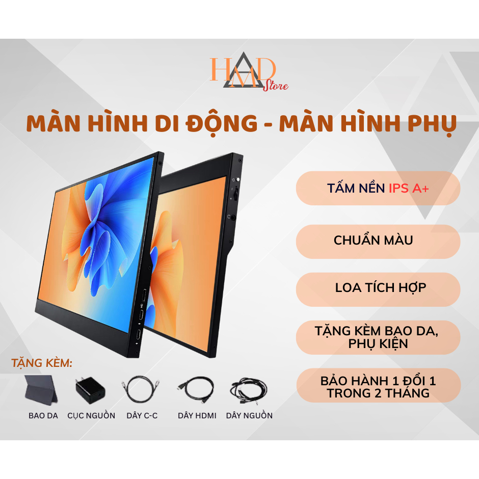 [Hoả tốc HCM rẻ nhất] Màn hình di động máy tính, màn hình phụ LANLIPU 14inch/15.6inch FHD 2K 4K