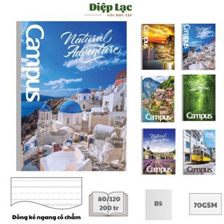(nhiều mẫu) Vở Campus kẻ ngang Adventure CHÍNH HÃNG giấy trắng mượt mà vở 200 trang vpp Diệp Lạc