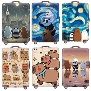 Túi bọc vali, áo trùm vali 3 GẤU BEARS vải thun lạnh dày dặn, co giãn cực tốt, hình in 2 mặt rõ nét