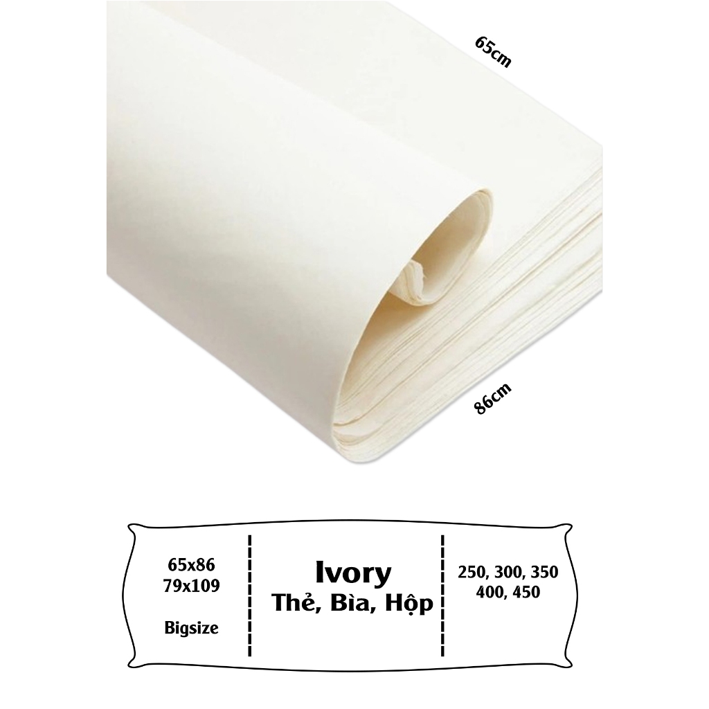 (Khổ lớn) Giấy bìa IVORY định lượng 250gsm ~ 450gsm A0 bìa cứng làm mô hình, hộp giấy, tấm lót, thẻ