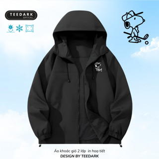 Áo Khoác Gió Nam Nữ Mũ Cao Cấp 2 Lớp By TEEDARK Mã SNPHeart In Hình Kháng Nước Chống Nắng Form Rộng Kiểu Dáng Unisex