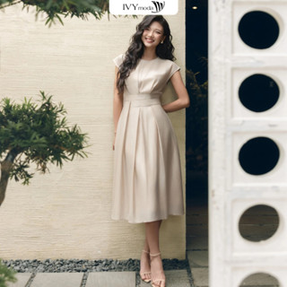 Tencel Alina Dress - Đầm lụa tay hến, Đầm công sở dạo phố nữ IVY moda MS 48M9212