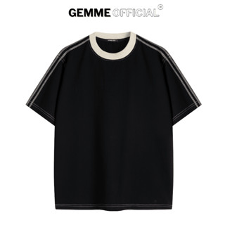 Áo thun chỉ nổi cổ bo gân Cotton big size GEMME MEN 55 - 150kg streetwear, trẻ trung