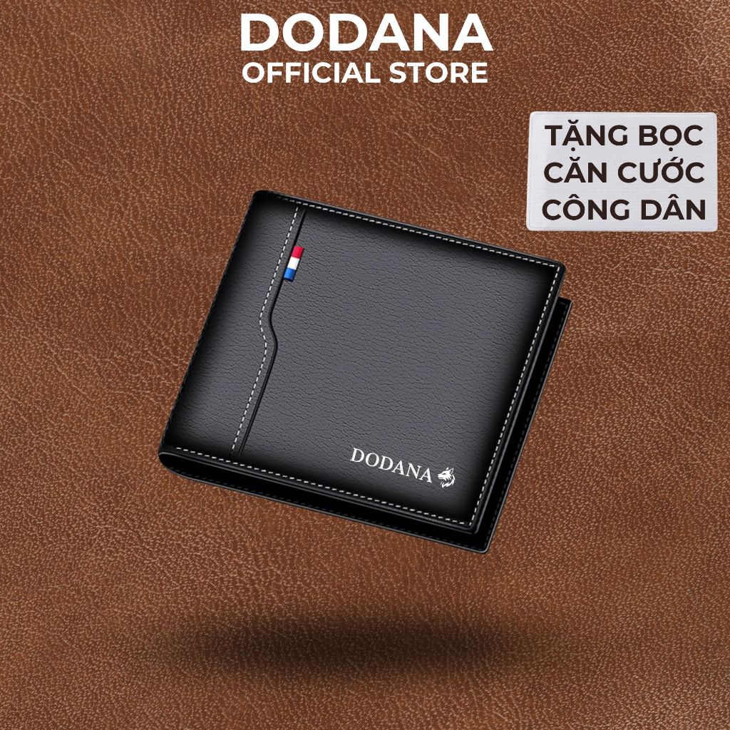 Ví nam Playboy kẻ, Combo Ví da nam nhỏ gọn & Bọc Căn Cước Công Dân DODANA dáng ngang da PU