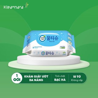  Khăn giấy ướt đa năng Kleannara Hàn Quốc tinh chất bạc hà 10 tờ   30 tờ 