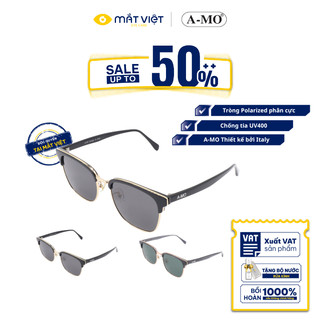  Kính Mát Nam AMO AMO52438 Kính Thời Trang Kiểu Vuông Kính Mát Nhựa Acetate Mắt Kính Mắt Việt 