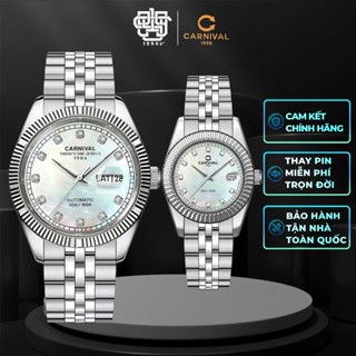 Đồng Hồ Cặp Carnival 8131G-VT-TK & 8131L-VT-TK Mặt Xà Cừ Trắng Hàng Chính Hãng