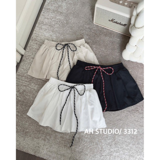 (Hương Muối) Chân váy ngắn ly xoè dáng ngắn mix dây - mã 3312