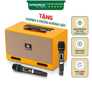 Loa Karaoke Xách Tay Nanomax X-16 Bass Đôi 16cm Công Suất 320w Karaoke Bluetooth
