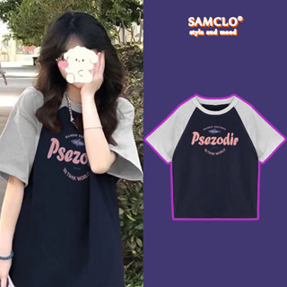 Áo thun RAGLAN form rộng tay lỡ nam nữ SAM CLO phông freesize dáng Unisex - áo cặp, áo lớp phối tay in chữ PSEZODIR