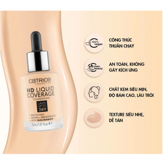 Kem nền Catrice HD Liquid Coverage Last Upto 24h 30ml