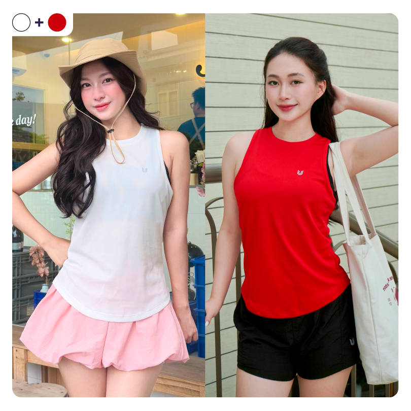 Combo 2 áo thể thao Basic Tank Top ba lỗ nữ khoác ngoài tập gym dáng rộng mặc thoải mái Today U Wear | BigBuy360 - bigbuy360.vn