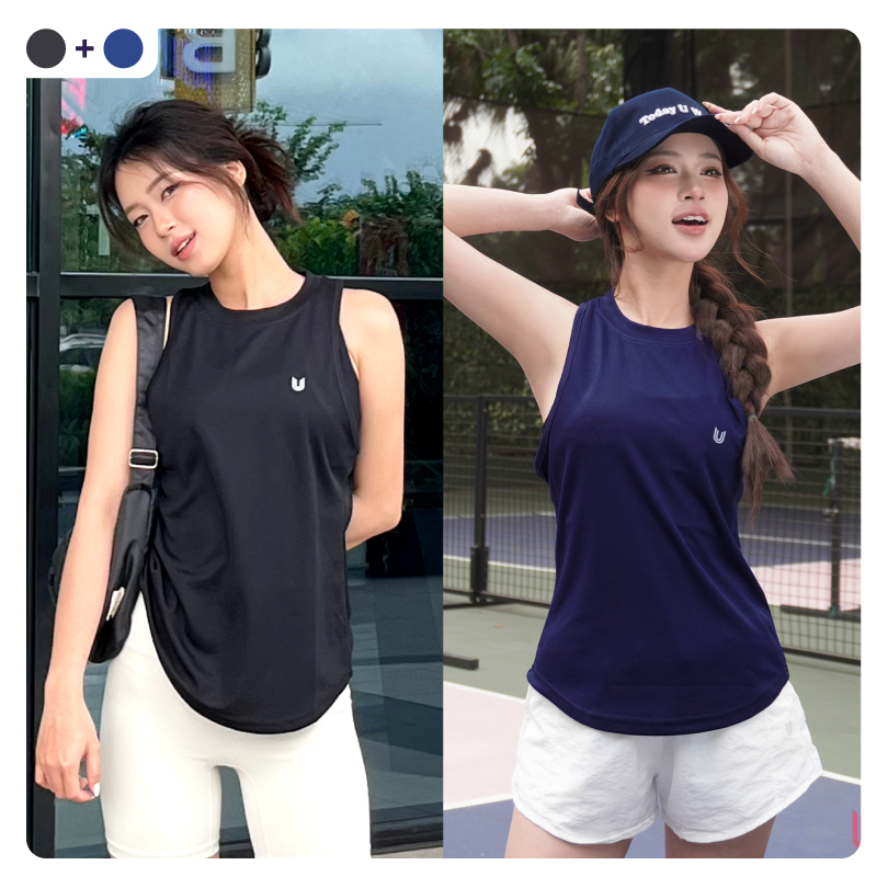 Combo 2 áo thể thao Basic Tank Top ba lỗ nữ khoác ngoài tập gym dáng rộng mặc thoải mái Today U Wear | BigBuy360 - bigbuy360.vn