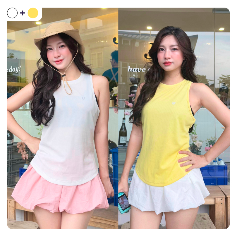 Combo 2 áo thể thao Basic Tank Top ba lỗ nữ khoác ngoài tập gym dáng rộng mặc thoải mái Today U Wear | BigBuy360 - bigbuy360.vn