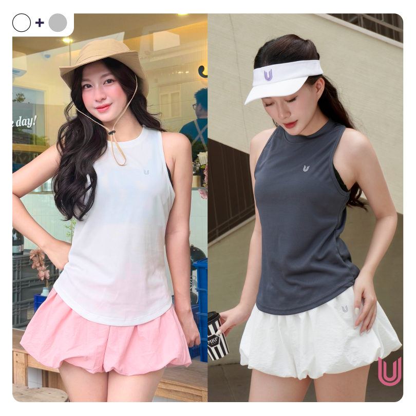 Combo 2 áo thể thao Basic Tank Top ba lỗ nữ khoác ngoài tập gym dáng rộng mặc thoải mái Today U Wear | BigBuy360 - bigbuy360.vn
