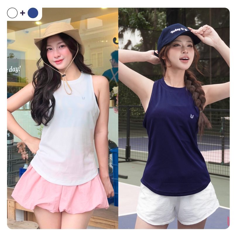 Combo 2 áo thể thao Basic Tank Top ba lỗ nữ khoác ngoài tập gym dáng rộng mặc thoải mái Today U Wear | BigBuy360 - bigbuy360.vn