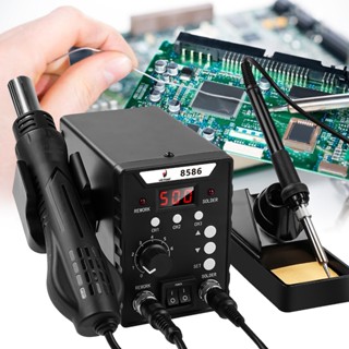 Máy khò nhiệt cầm tay,máy khò nhiệt mini-Bộ mỏ hàn điện kỹ thuật số 8586 760w 2 trong 1 tiện lợi