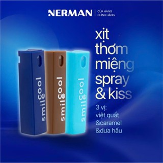 Xịt thơm miệng Spray & Kiss Nerman vị kẹo hoa quả bạc hà the mát cho nam nữ chai 10ml